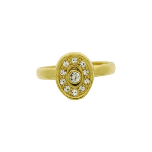 [117820600] Adjustable ring with ornament 9x11mm with 11 strass PP9/PP11