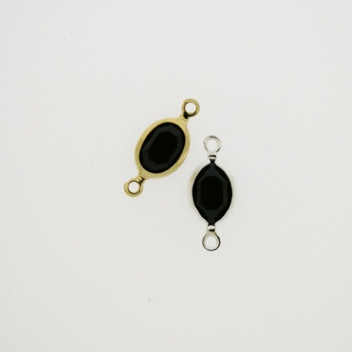 [750210200] Oval strass 6x8mm black colour. Length 16mm