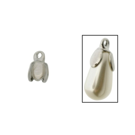 [111440000] Campanillo pétalos 8x5mm con anilla Ø1,5 mm para perla lágrima