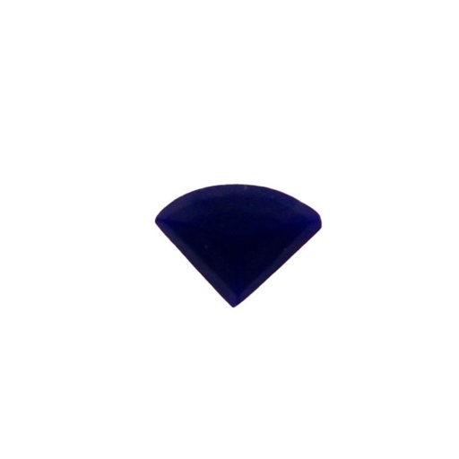 [750700300] Pierre cabochon forme d'éventail 8x11mm base plate couleur lapis-lazuli