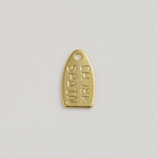 [117990000] Plaque engraved CH 18K SPAIN" 11x6mm"