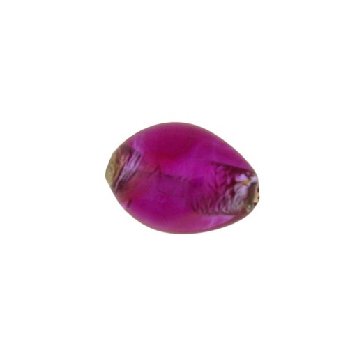 [750732200] Oval shape glass bead 18x12mm pink colour. With two holes.