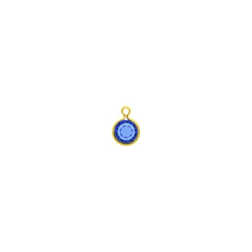[124060300] Round strass setting Ø6mm with ring. Sapphire colour.
