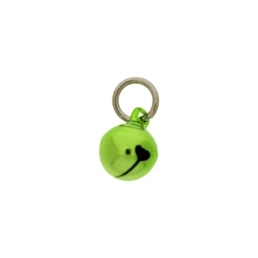 [123311098] Cascabel Ø 10mm color verde montado con anilla redonda Ø8x hiloØ1,2mm