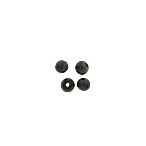 [445110400] Hematite colour glass ball Ø4mm. With two holes.