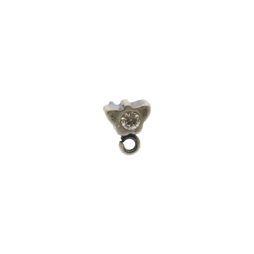 [995270600] Ear stud butterfly 8x7mm to PP19 strass with loop