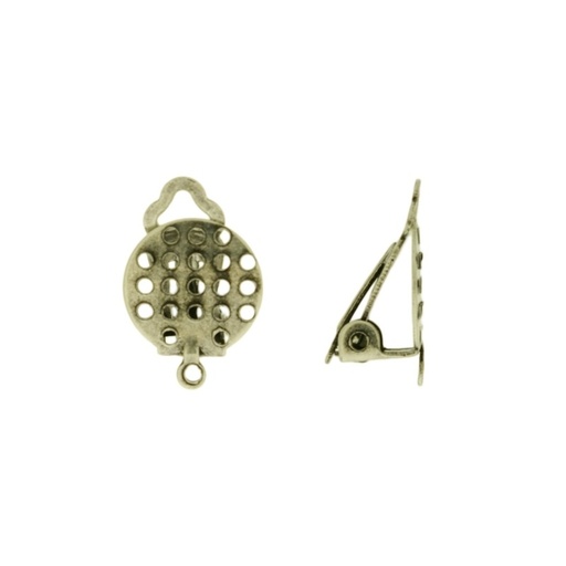 [631011200] Ø 10mm drilled flat base ear clip with loop.
