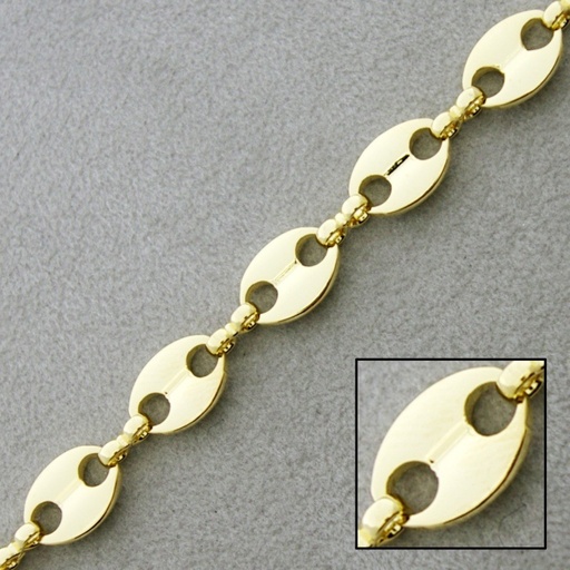 [523240000] Puffed mariner brass chain width 8,2mm