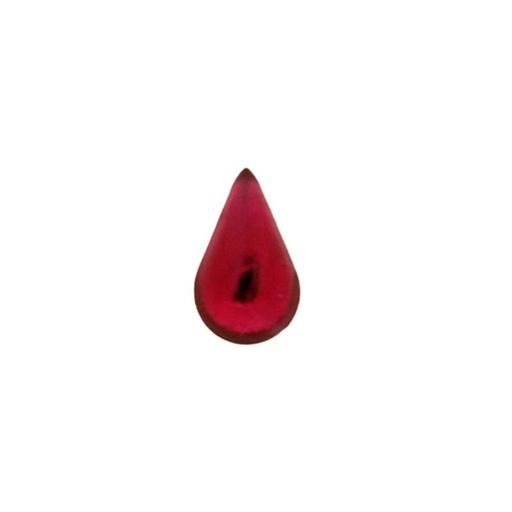 [750521600] Stone tear cabochon 6x10mm flat base ruby colour
