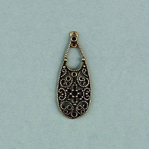 [116630000] Filigree finding 52x21mm with 17 sockets to strass