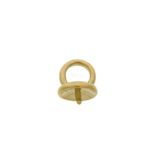 [114040000] Campanillo dorado liso 8x9mm con anilla Ø 6 mm para bola redonda 1 agujero