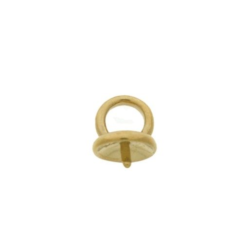 [114040000] Coquille dorée lisse 8x9mm avec anneau Ø 6mm pour perle ronde 1 trou