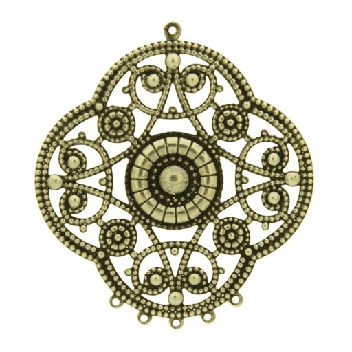 [121430000] Filigree metal component 5 loops 48x46mm