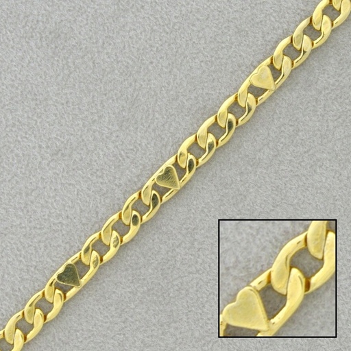 [520960000] Chaîne en laiton figaro laminée largeur 4,3mm
