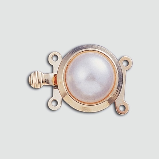 [231630000] Fermoir de collier 13,5x20mm avec demi perle ronde Ø 10mm