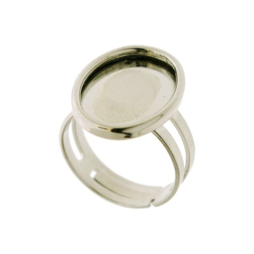 [117671800] Adjustable ring with base for oval cabochon 12x18mm