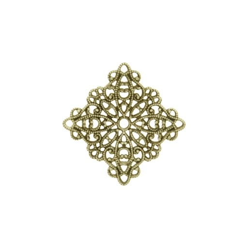 [121510000] Square filigree metal component 22x22mm