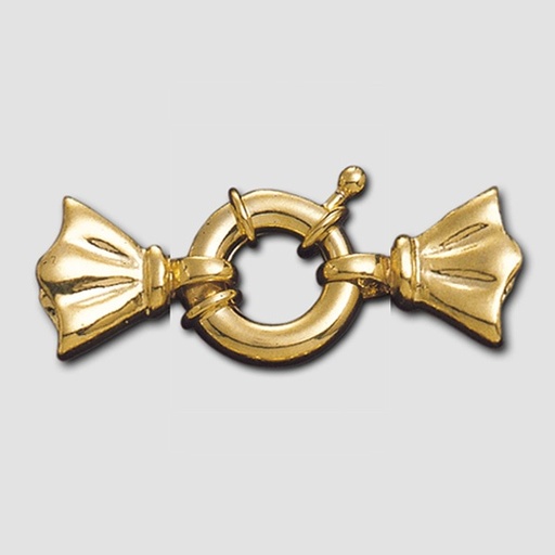 [228091400] Spring ring clasp Ø14mm + 2 ends to Ø8mm balls (2-way)