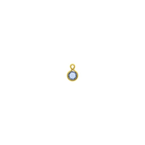 [124041300] Monture strass ronde Ø4mm avec anneau. Couleur Sapphir clair.