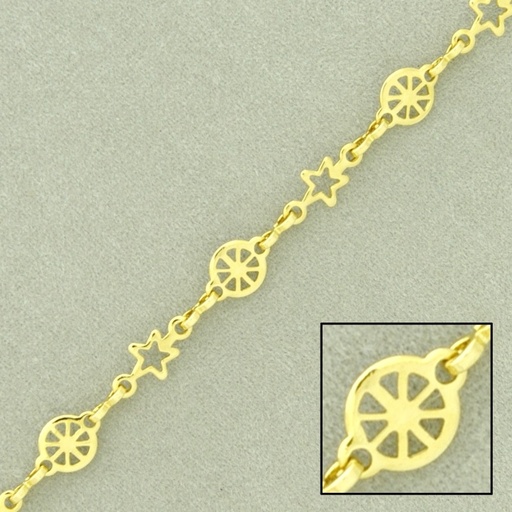 [528530000] Combinated pearl brass chain width 5,5mm