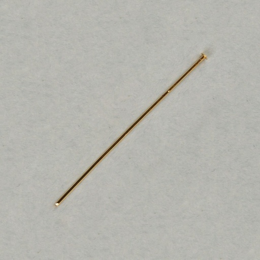 [110755000] Brass headpin 52mm. Wire Ø 0,6mm. Flat head Ø 1,75mm.