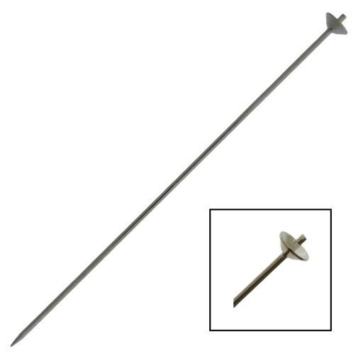 [110568000] Cup head scarf pin 81mm x Ø1mm with cap to round pearl.