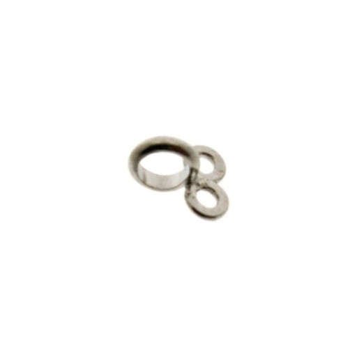 [917120000] Pewter end 8x7mm with two strands for spring ring clasp Ø12mm
