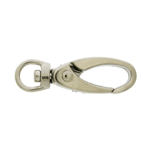[640460000] Nickel plated zamak lobster clasp for bag with Gap width 6mm to ribbon.