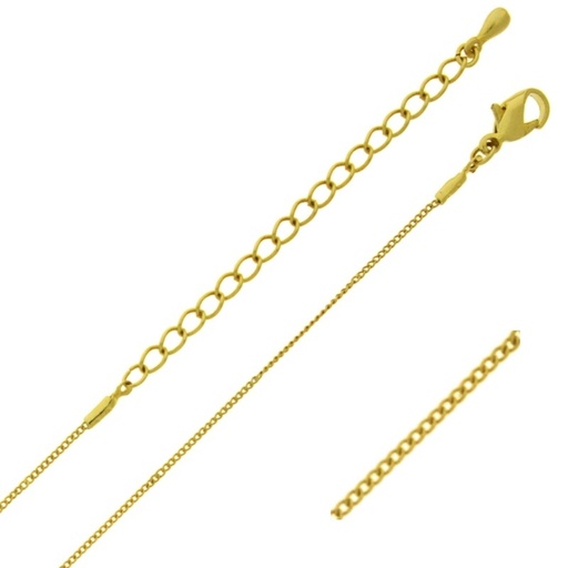 [542340000] Ras-du-cou longueur 47cms réglable. Chaîne du laiton largeur 1,4mm.