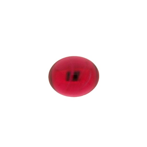 [750501600] Stone oval cabochon 8x10mm flat base ruby colour
