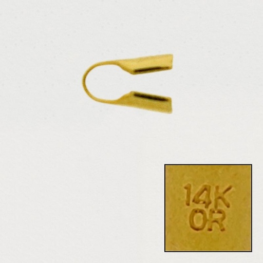 [913040300] Open round end. Interior Ø 2,5mm. With 14K OR" engraved."