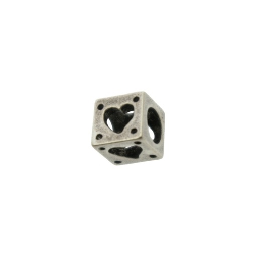 [126790000] Cube heart spacer 8x8mm. Hole Ø 5mm.