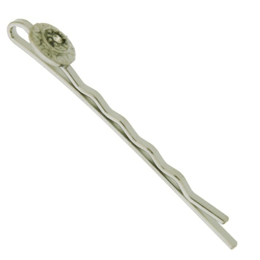 [810410600] Hair grip 55x2mm with ornament Ø9mm with strass PP12