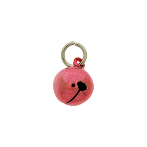 [123341298] Jingle bell Ø 12mm red colour with round jump ring Ø8x wire Ø1,2mm assembled.