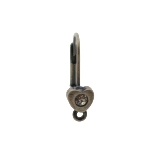 [637210000] Ø 6mm heart leverback earring with loop