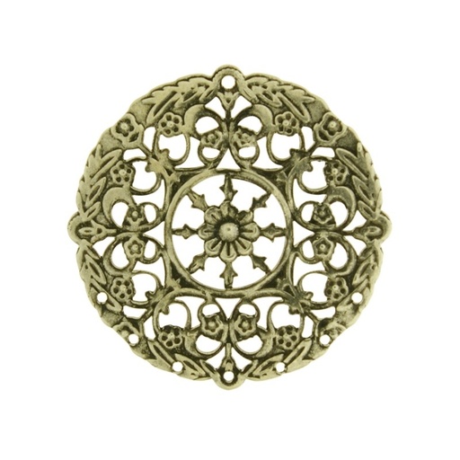 [121460000] Round filigree metal component Ø 36mm