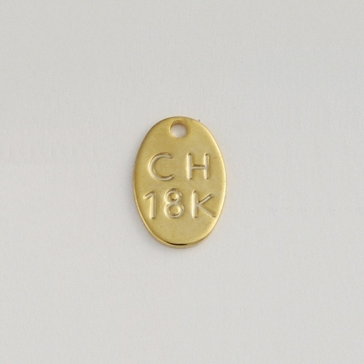 [117970000] Plaque engraved CH 18K" 10x7mm"