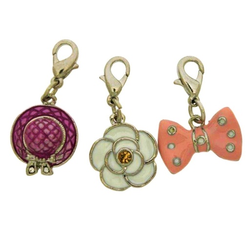 [125010100] Pack 3 enamelled pendants (nickel free)