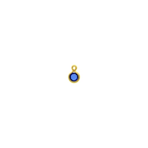 [124040300] Round strass setting Ø4mm with ring. Sapphire colour.