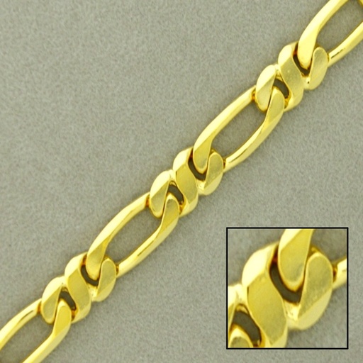 [921930000] Flat figaro brass chain width 7,3mm