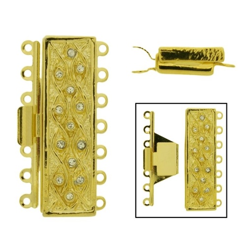 [231760600] Necklace clasp 36x18mm 7 strands with chatons