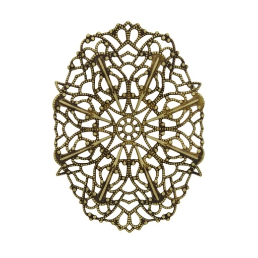 [121540000] Oval filigree metal component 59x41mm