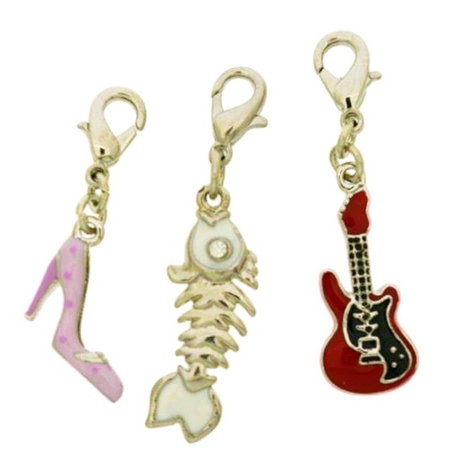 [125010900] Pack 3 enamelled pendants (nickel free)