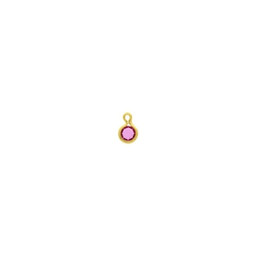 [124042200] Round strass setting Ø4mm with ring. Pink colour.
