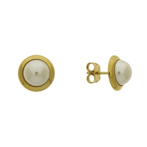 [630450800] Earring with post with half pearl Ø8mm