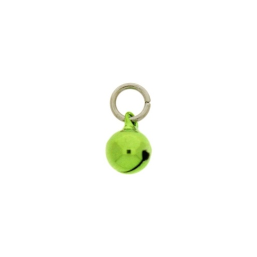 [123310898] Cascabel Ø 8mm color verde montado con anilla redonda Ø7x hiloØ1,2mm