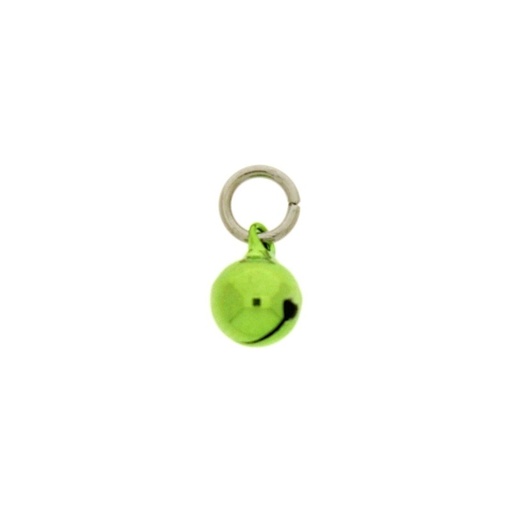 [123310898] Grelot Ø 8mm couleur vert monté avec un anneau rond Ø7x fil Ø1,2mm