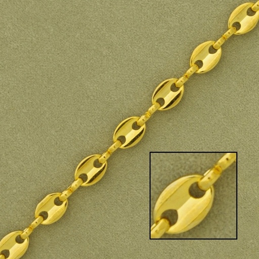 [521190000] Puffed mariner brass chain width 5,1mm