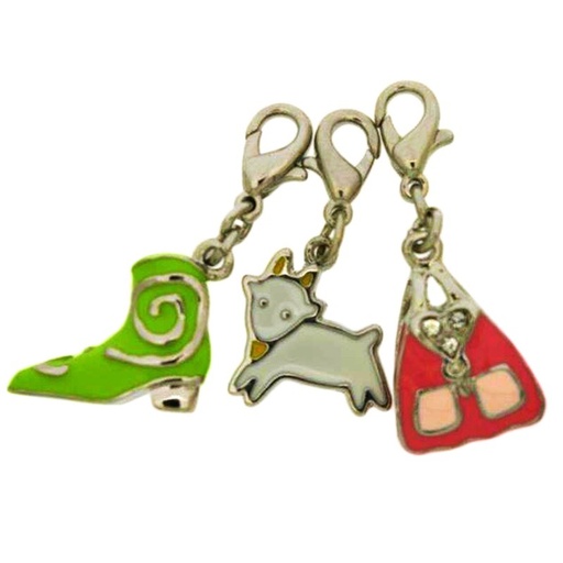 [125011700] Pack 3 enamelled pendants (nickel free)
