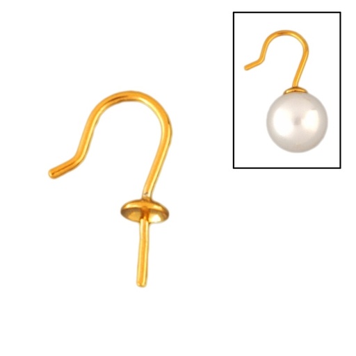 [630510000] Wire hook earring 20x11mm with cup Ø5mm for balls Ø12, 14 y 16mm